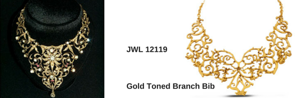 Gold Toned Branch Bib