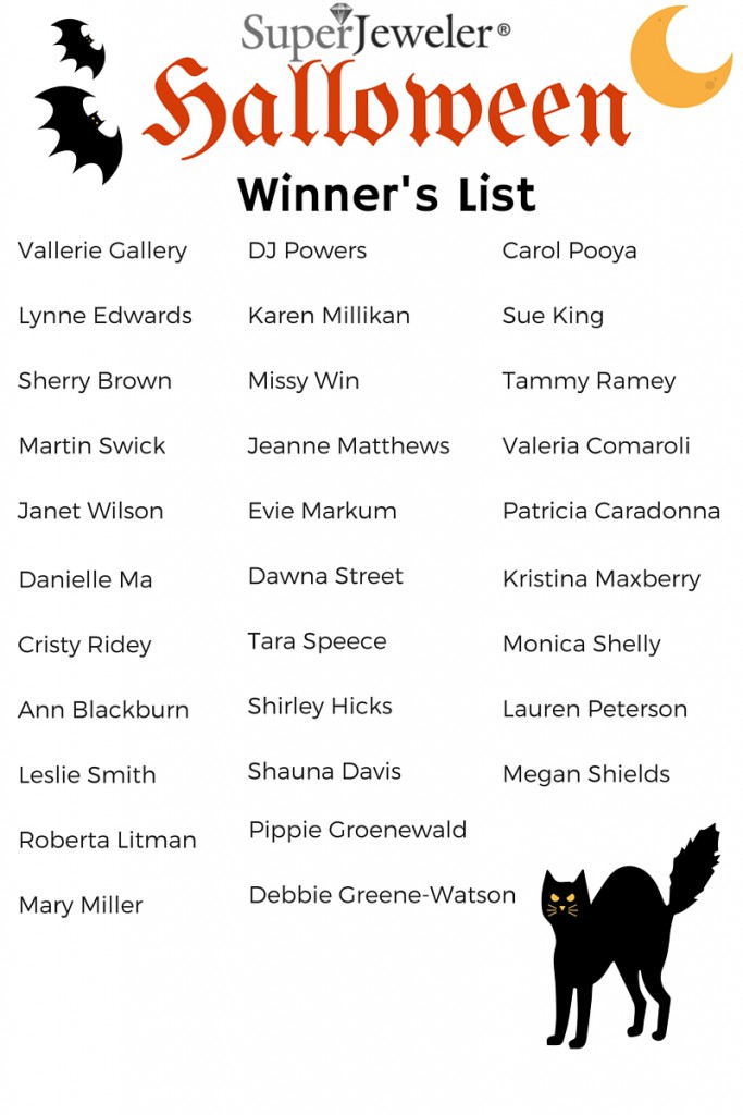 Halloween Winner's List