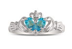 Blue Topaz Claddagh Ring
